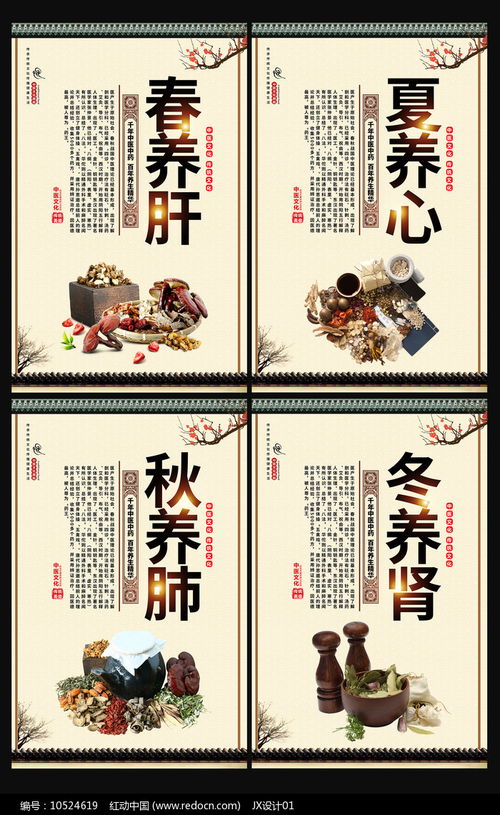 順應四時，頤養天年——大氣中醫四季養生文化展板